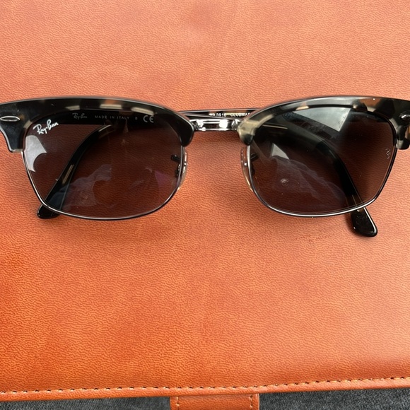 TORTOISE-SILVER BROWLINE RETRO-VINTAGE SQUARE POLARIZED SUNGLASSES w GRAY LENSES - Picture 6 of 6